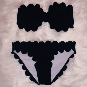 Black scallop bikini